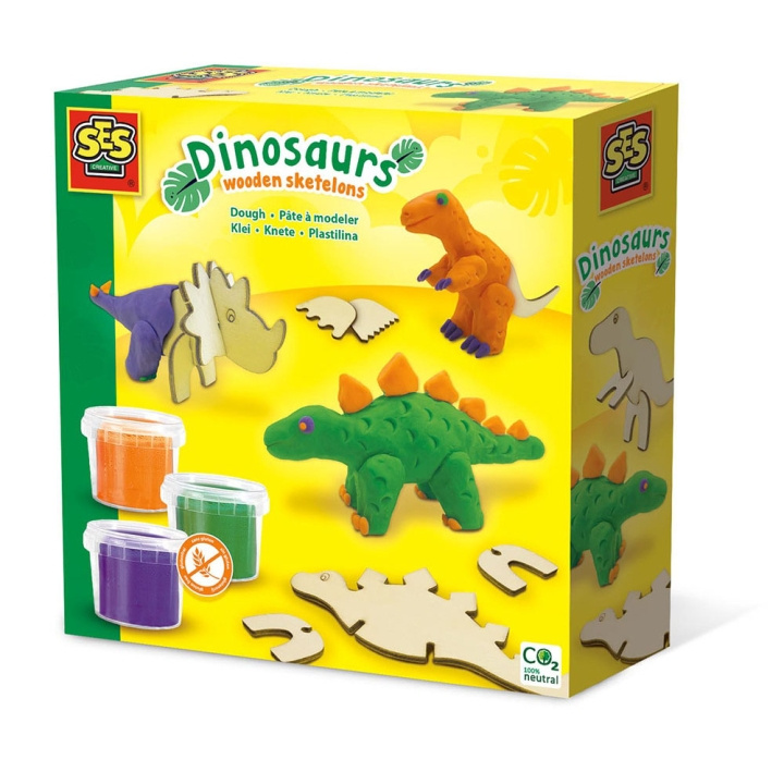 SES Creative Dough - Dinosaurer træskeletter - (S00418) i gruppen LEGETØJ, BØRN & BABY / Legetøj / Lege ler, lege sand og tilbehør hos TP E-commerce Nordic AB (D00978)