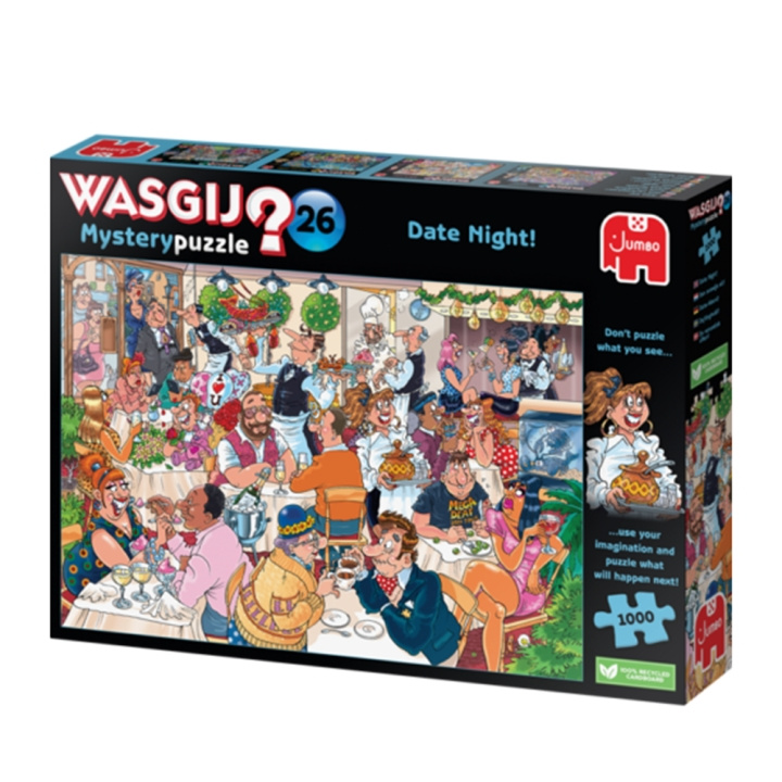 Wasgij Mystery #26, Date Night! 1000 brikker (JUM01853) i gruppen SPORT, FRITID & HOBBY / Hobby / Puslespil hos TP E-commerce Nordic AB (D01537)