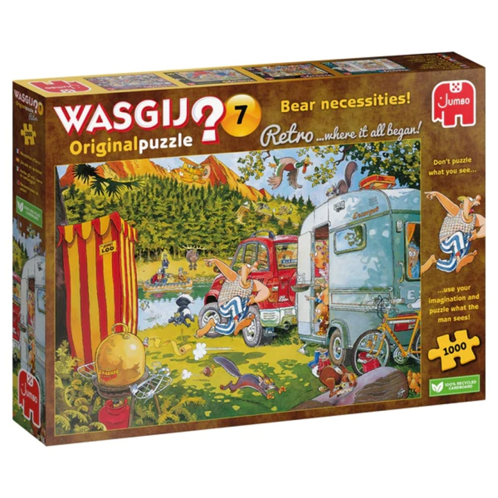 Wasgij Retro Original #7, Bjørnens fornødenheder! 1000 brikker (JUM0016) i gruppen SPORT, FRITID & HOBBY / Hobby / Puslespil hos TP E-commerce Nordic AB (D02032)