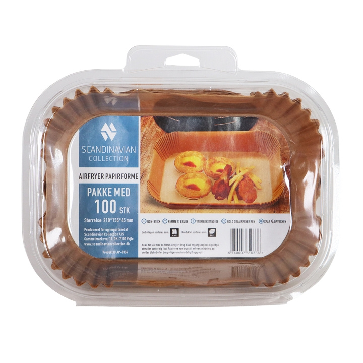 Scandinavian Collection Airfryer-papirforme, rektangulære - 100 stk i gruppen HJEM, HUS & HAVE / Husholdningsapparater / Airfryers & Friture hos TP E-commerce Nordic AB (D02074)