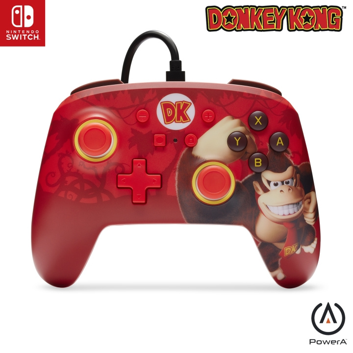 PowerA Enhanced Wired Controller - Donkey Kong Flex (Nintendo Switch) i gruppen HJEMMEELEKTRONIK / Spilkonsoller og tilbehør / Nintendo Switch / Tilbehør hos TP E-commerce Nordic AB (D02260)