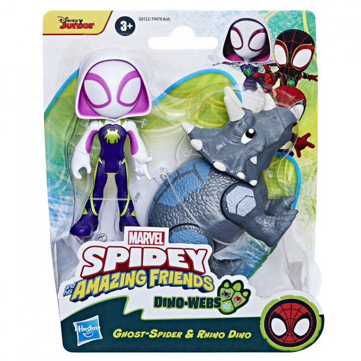 Spidey and His Amazing Friends Hero Dino Webs - Ghost-Spider & Rhino Dino i gruppen LEGETØJ, BØRN & BABY / Legetøj / Figurer, miniaturer og tilbehør hos TP E-commerce Nordic AB (D02298)