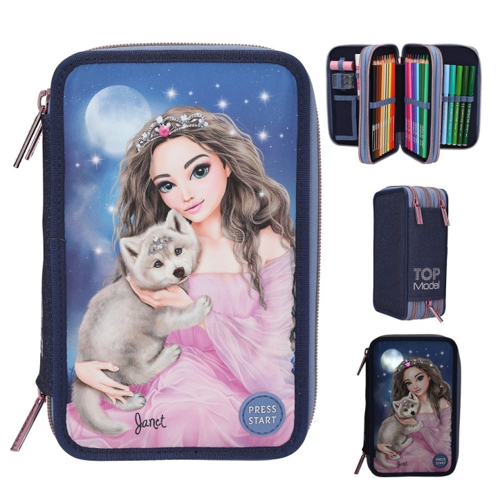 TOPModel Triple Pencil Case LED WOLF ( 0413150 ) i gruppen LEGETØJ, BØRN & BABY / Legetøj / Penalhus hos TP E-commerce Nordic AB (D02536)