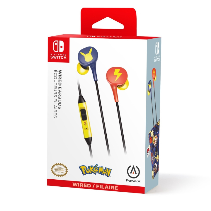 PowerA NSW Wired Earbuds - Pokémon Pikachu Blossom i gruppen HJEMMEELEKTRONIK / Spilkonsoller og tilbehør / Nintendo Switch / Tilbehør hos TP E-commerce Nordic AB (D02578)