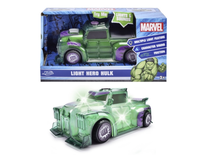 Dickie Toys Marvel Light Hero Hulk 1:32 (203222003) i gruppen LEGETØJ, BØRN & BABY / Legetøj / Legetøjsbiler hos TP E-commerce Nordic AB (D04877)