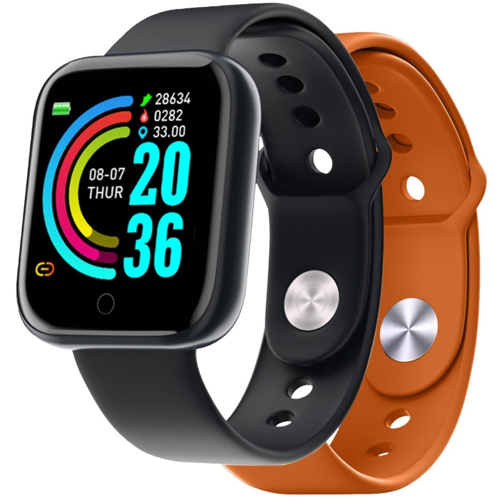 Celly Trainerbeat Smartwatch med två armband Svart + Orange i gruppen SPORT, FRITID & HOBBY / Smartwatch & Aktivitetsmåler / Smartwatches hos TP E-commerce Nordic AB (D05521)