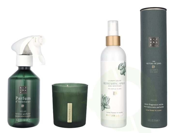 Rituals Jing Large Set 710 ml Parfum d\'Interieur 250 ml/Scented Candle 140 ml/Mini Fragrance Sticks 70 ml/Refreshing Spray 250 ml i gruppen SKØNHED & HELSE / Duft & Parfume / Øvrig duft / Duftspreder hos TP E-commerce Nordic AB (D05957)
