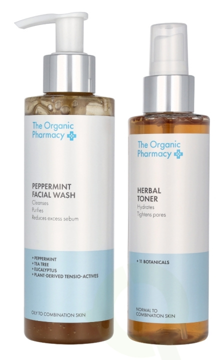 The Organic Pharmacy Hydra Cleanse Set 350 ml Peppermint Face wash 200 ml/Herbal Toner 150 ml i gruppen SKØNHED & HELSE / Hudpleje / Ansigt / Rengøring hos TP E-commerce Nordic AB (D06267)
