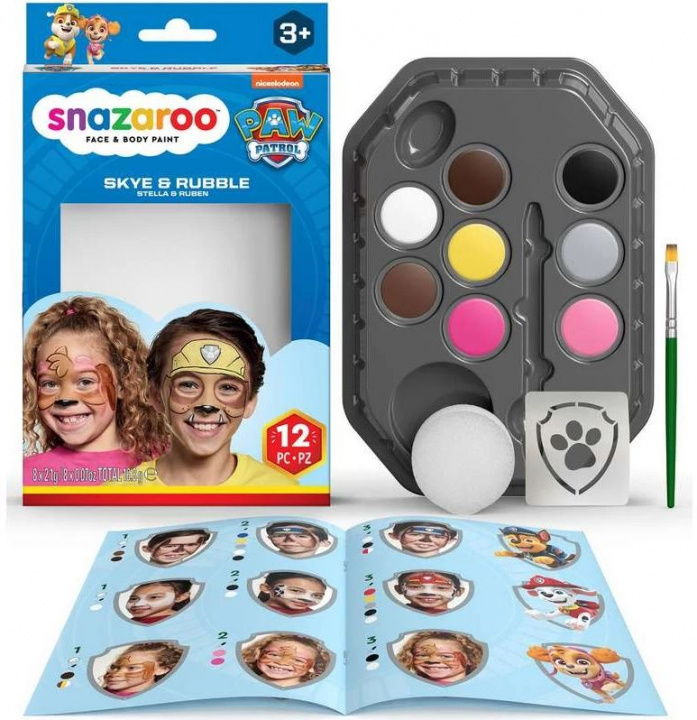 Snazaroo Paw Patrol - Farvesæt til sminke - Sky & Rubble (791108) i gruppen LEGETØJ, BØRN & BABY / Legetøj / Udklædning hos TP E-commerce Nordic AB (D06430)