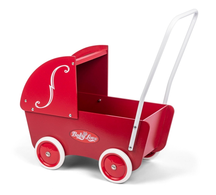 My Baby Rød dukkevogn i træ (61302) i gruppen LEGETØJ, BØRN & BABY / Legetøj / Docks og tilbehør hos TP E-commerce Nordic AB (D06514)