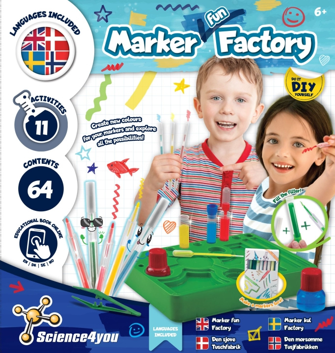 Science4you Marker Factory uparfumeret (40326) i gruppen LEGETØJ, BØRN & BABY / Legetøj / Eksperiment og gør det selv hos TP E-commerce Nordic AB (D06535)