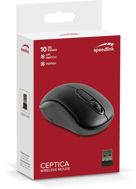 Speedlink CEPTICA-mus - trådløs, sort i gruppen COMPUTERTILBEHØR / GAMING / Mus hos TP E-commerce Nordic AB (D06632)