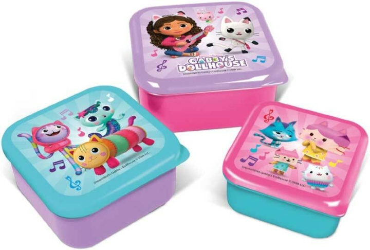 STOR 3 stk. Snack Boxes Set - Gabby\'s Dollhouse i gruppen HJEM, HUS & HAVE / Køkkenredskaber / Madkasser & Madbeholder hos TP E-commerce Nordic AB (D07152)