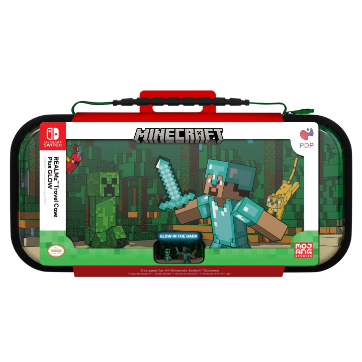 PDP Gaming Rejsetaske Plus GLOW - Minecraft Forest Battle i gruppen HJEMMEELEKTRONIK / Spilkonsoller og tilbehør / Nintendo Switch / Tilbehør hos TP E-commerce Nordic AB (D07653)