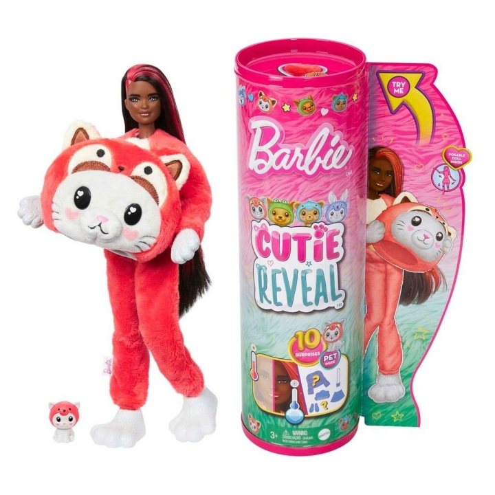 Barbie Cutie Reveal-kostume - Kitty Red Panda (960-2426) i gruppen LEGETØJ, BØRN & BABY / Legetøj / Docks og tilbehør hos TP E-commerce Nordic AB (D08879)