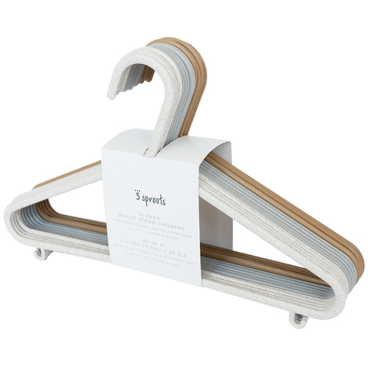 3 Sprouts Hvedestråbøjle (sæt med 15) - Creme/grå/brun - 20,5 x 29 cm i gruppen HJEM, HUS & HAVE / Interiør / Opbevaring hos TP E-commerce Nordic AB (D08974)