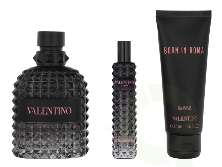 Valentino Uomo Born In Roma Giftset 190 ml Edt Spray 100ml/Shower Gel 75ml/Edt Spray 15ml i gruppen SKØNHED & HELSE / Gaveæske / Gaveæske til hende hos TP E-commerce Nordic AB (D09436)