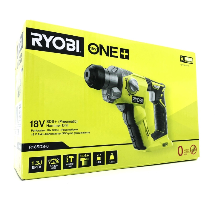 Ryobi One+ R18SDS-0 Roterende hammer Intet batteri 18V 1.3Joule i gruppen HJEM, HUS & HAVE / Værktøj / Øvrigt elværktøj hos TP E-commerce Nordic AB (D10372)