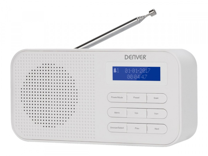 Denver DAB-42 DAB bærbar radio Hvid i gruppen HJEMMEELEKTRONIK / Lyd & billede / Hjemmebiograf, HiFi & Bærbar / Radio og vækkeure / Radio hos TP E-commerce Nordic AB (D10400)