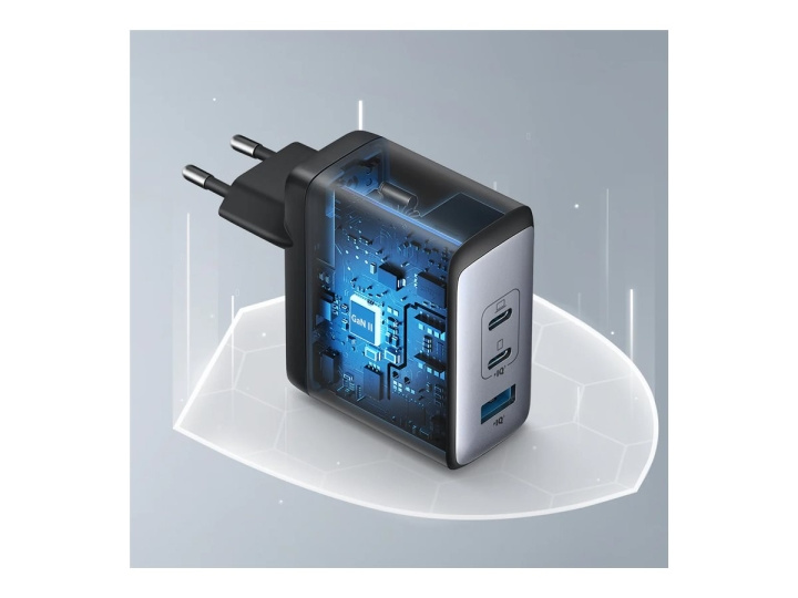 Anker Strømforsyningsadapter 100Watt Europlug (strøm CEE 7/16) GaN i gruppen SMARTPHONES & TABLETS / Opladere og kabler / Vægoplader / Væg oplader Type C hos TP E-commerce Nordic AB (D10427)