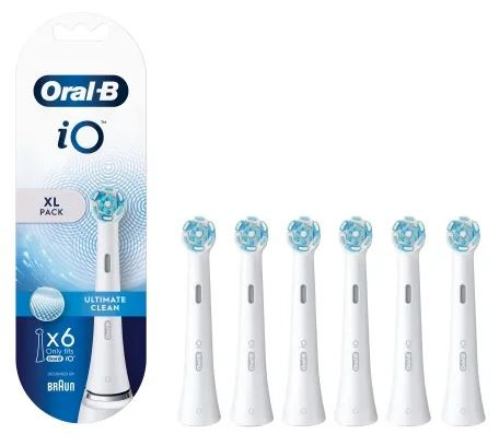 Oral B iO Ultimate Clean Brush tips Hvid, 6 stk. Ekstra tandbørstehoveder i gruppen SKØNHED & HELSE / Oral pleje / Tilbehør til elektriske tandbørster hos TP E-commerce Nordic AB (D10462)