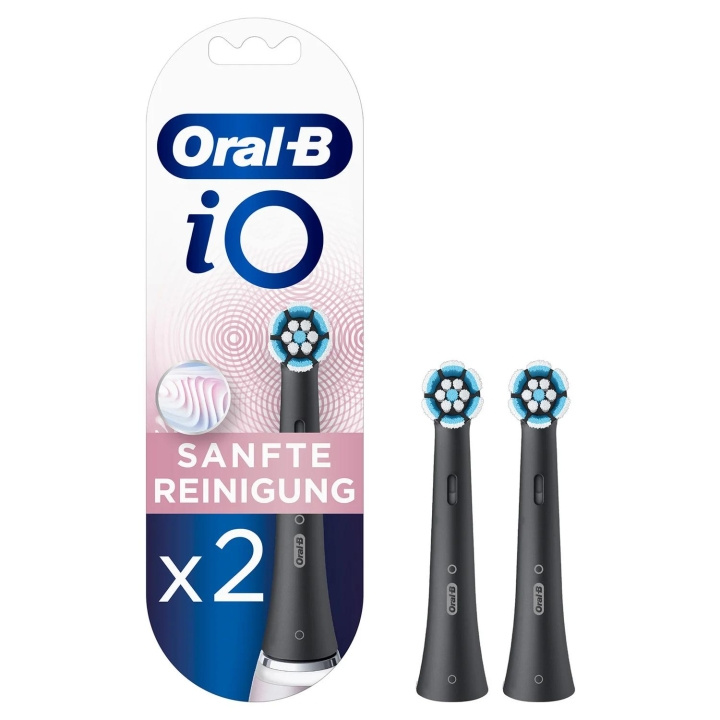 Oral-B iO Gentle Care Black brush heads, 2-pack i gruppen SKØNHED & HELSE / Oral pleje / Tilbehør til elektriske tandbørster hos TP E-commerce Nordic AB (D10463)