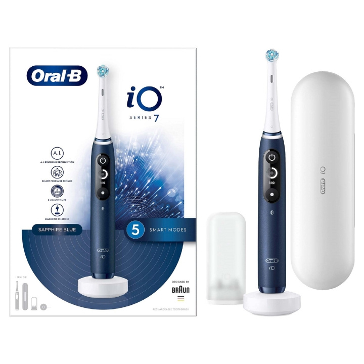 Oral B iO Series 7 Elektrisk tandbørste Blå i gruppen SKØNHED & HELSE / Oral pleje / Elektriske tandbørster hos TP E-commerce Nordic AB (D10477)