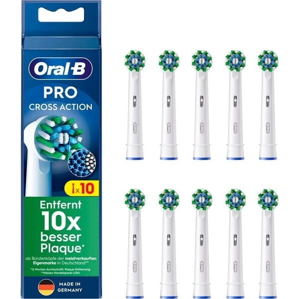 Oral B Cross Action Brush Heads, White 10 pcs i gruppen SKØNHED & HELSE / Oral pleje / Tilbehør til elektriske tandbørster hos TP E-commerce Nordic AB (D10481)