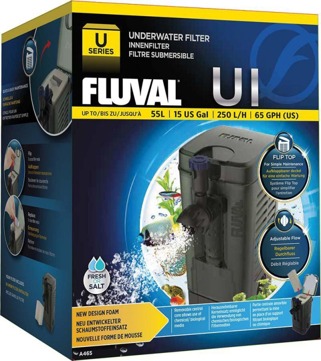 Fluval Internal Filter U1 200L/H For Aquariums <55L - (126.2465) i gruppen HJEM, HUS & HAVE / Tilbehør til dyr / Akvarium tilbehør hos TP E-commerce Nordic AB (D10731)