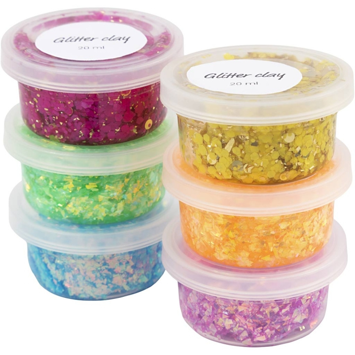 Creative Toys DIY Kit - Glitter Clay 6 stk (78746) i gruppen LEGETØJ, BØRN & BABY / Legetøj / Lege ler, lege sand og tilbehør hos TP E-commerce Nordic AB (D10998)