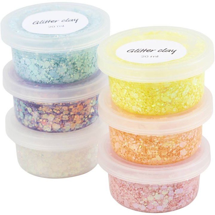 Creative Toys DIY Kit - Glitter Clay 6 stk (78745) i gruppen LEGETØJ, BØRN & BABY / Legetøj / Lege ler, lege sand og tilbehør hos TP E-commerce Nordic AB (D11001)