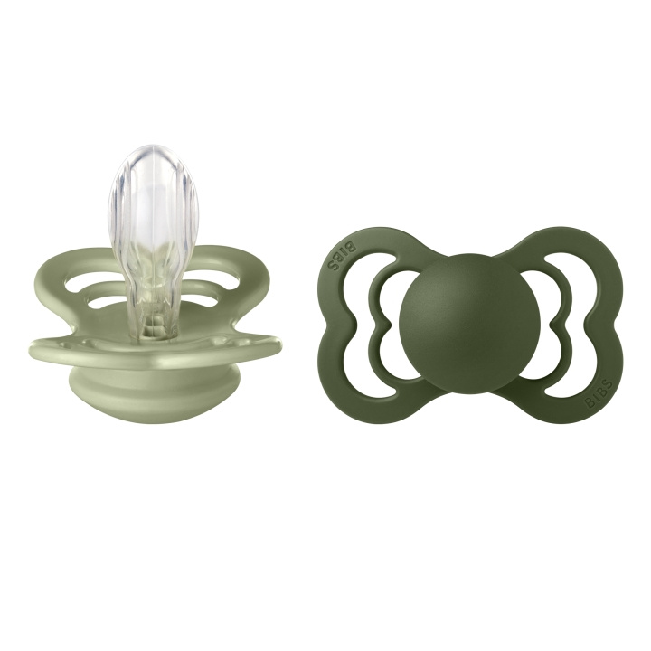 BIBS Sut Supreme 2 PACK i silikone - Sage/Hunter Green - Størrelse 2 i gruppen LEGETØJ, BØRN & BABY / Pleje, sundhed og hygiejne / Sutter & Tandringe hos TP E-commerce Nordic AB (D11288)