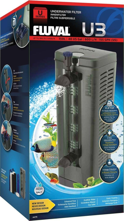 Fluval Indvendigt filter U3 600L/H til akvarier <150L - (126.2475) i gruppen HJEM, HUS & HAVE / Tilbehør til dyr / Akvarium tilbehør hos TP E-commerce Nordic AB (D11324)