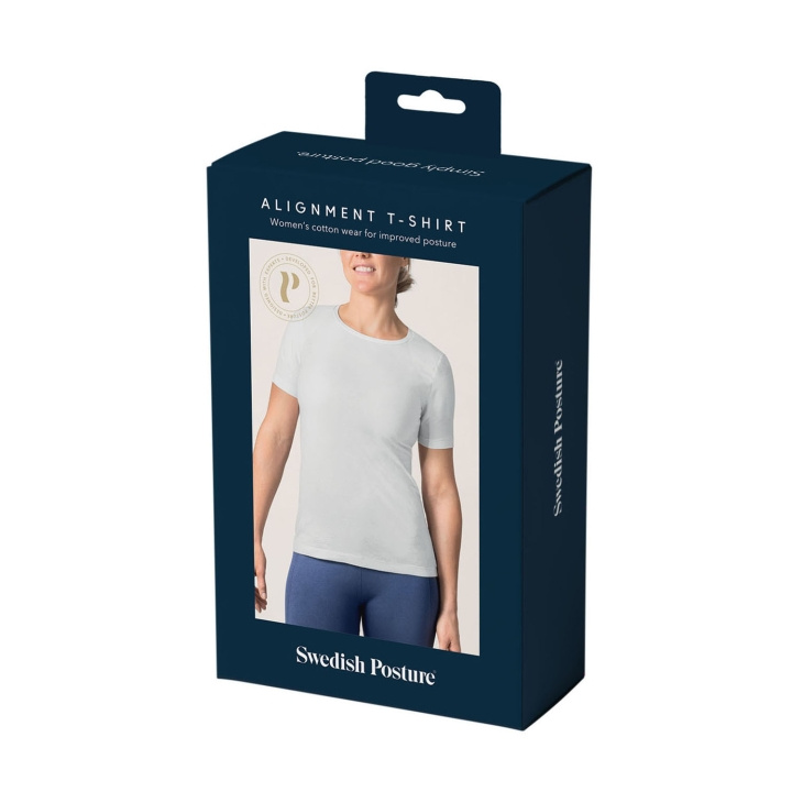 SWEDISH POSTURE Alignment T-Shirt Cotton L Women White i gruppen SPORT, FRITID & HOBBY / Accessories / T-shirts hos TP E-commerce Nordic AB (D11351)