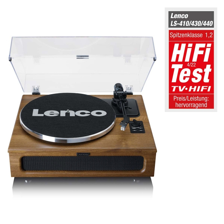 Lenco Pladespiller med 4 indbyggede højttalere og bluetooth-modtagelse Wood i gruppen HJEMMEELEKTRONIK / Lyd & billede / Hjemmebiograf, HiFi & Bærbar / Kompakt stereo & pladespiller hos TP E-commerce Nordic AB (D11438)