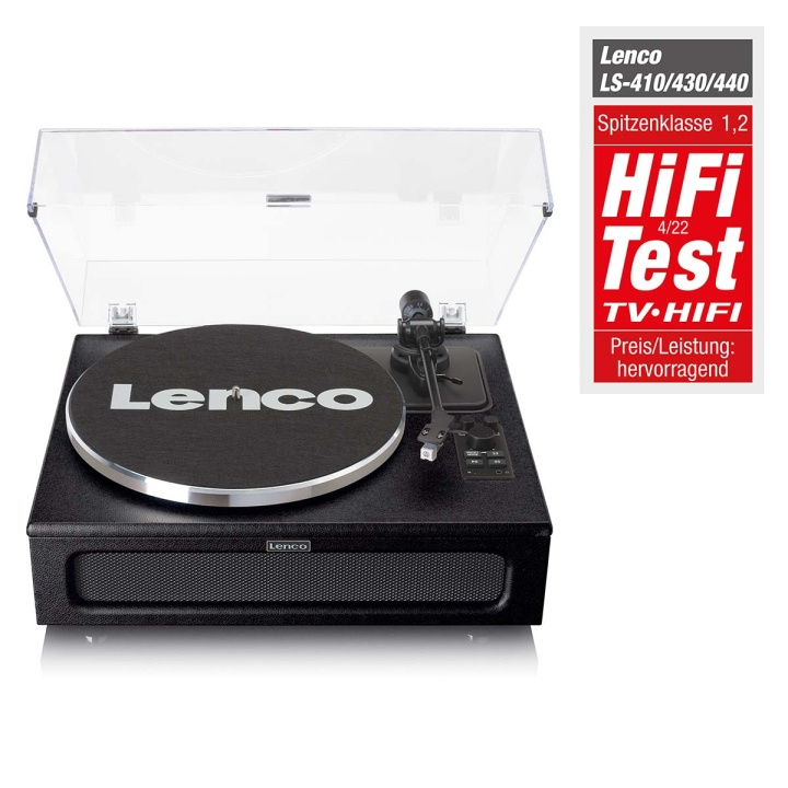 Lenco Pladespiller med 4 indbyggede højttalere og bluetooth-modtagelse Sort i gruppen HJEMMEELEKTRONIK / Lyd & billede / Hjemmebiograf, HiFi & Bærbar / Kompakt stereo & pladespiller hos TP E-commerce Nordic AB (D11439)
