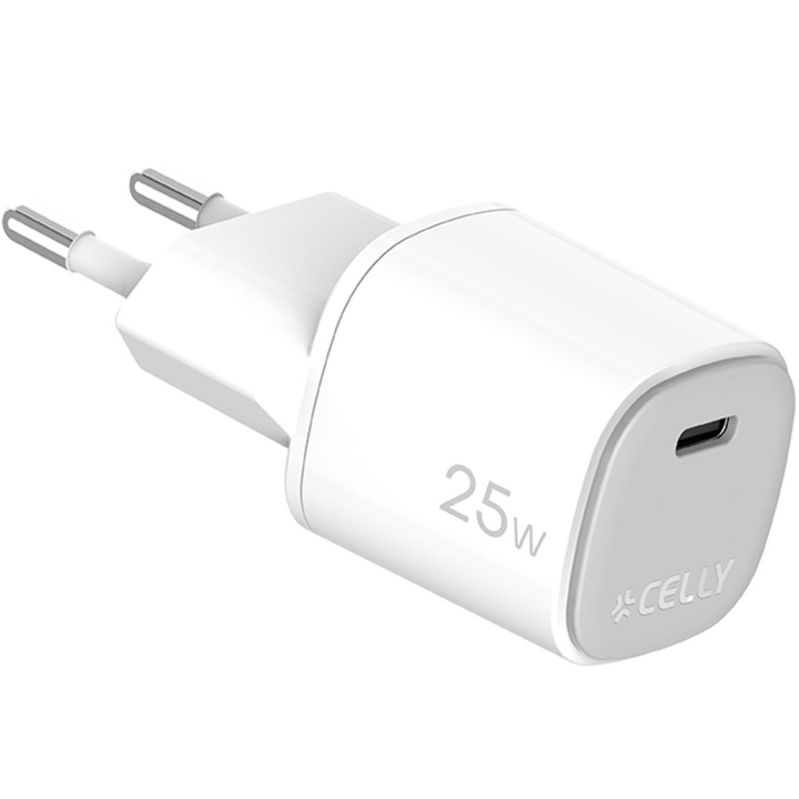 Celly USB-laddare GaN 1 x USB-C PD 25W i gruppen SMARTPHONES & TABLETS / Opladere og kabler / Vægoplader / Væg oplader Type C hos TP E-commerce Nordic AB (D11519)