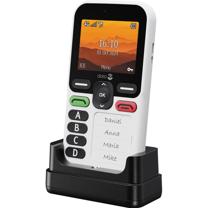 Doro Mobiltelefon 4G Leva X10 Vit/Svart, Fyndvara i gruppen SMARTPHONES & TABLETS / Mobiltelefoner & smartphones hos TP E-commerce Nordic AB (D12055D)