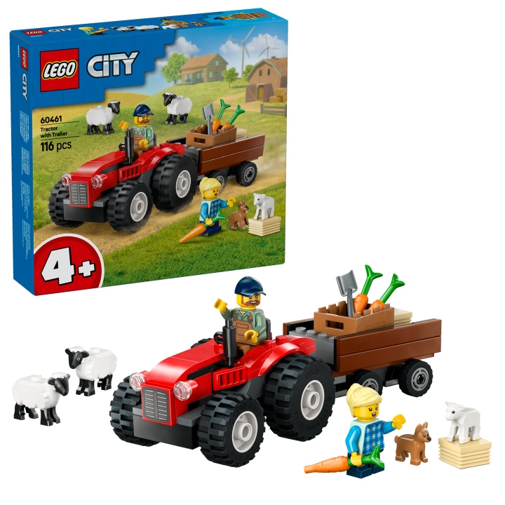LEGO LEGO City - Rød bondegårdstraktor med anhænger og får (60461) i gruppen LEGETØJ, BØRN & BABY / Legetøj / Bygge legesager / Lego hos TP E-commerce Nordic AB (D12298)