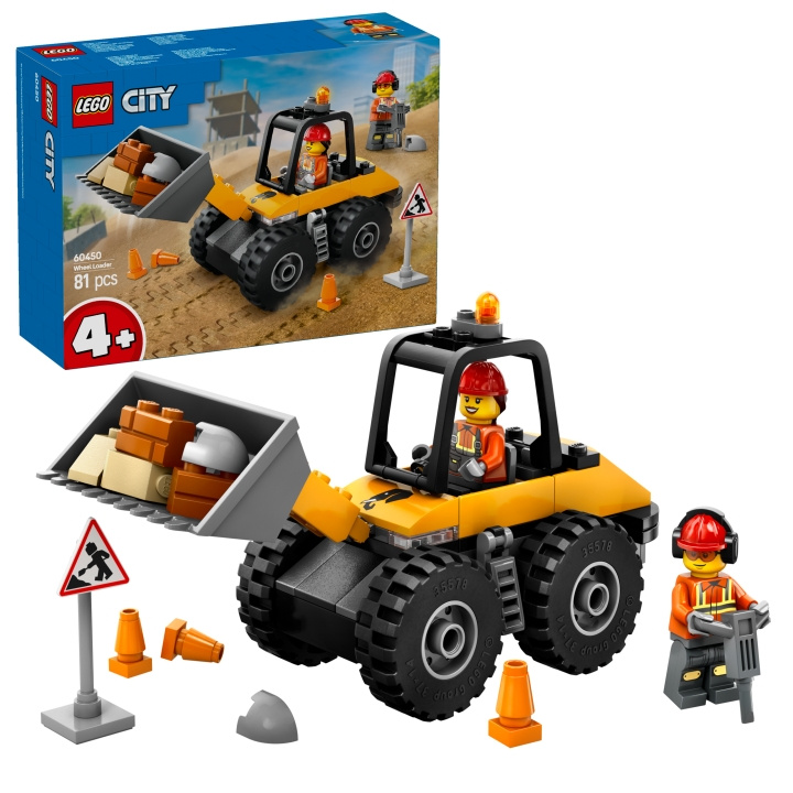 LEGO LEGO City - gul gummihjulslæsser til byggeri (60450) i gruppen LEGETØJ, BØRN & BABY / Legetøj / Bygge legesager / Lego hos TP E-commerce Nordic AB (D12300)
