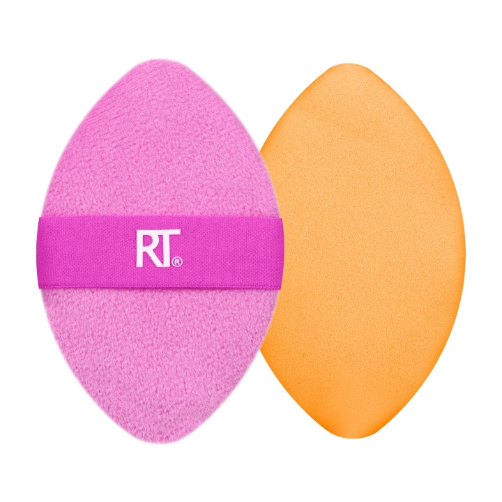 Real Techniques Miracle 2-i-1 Pudder Puff Duo - Pink/Orange i gruppen SKØNHED & HELSE / Makeup / Værktøj & Makeup sæt / Børster og pensler hos TP E-commerce Nordic AB (D12879)
