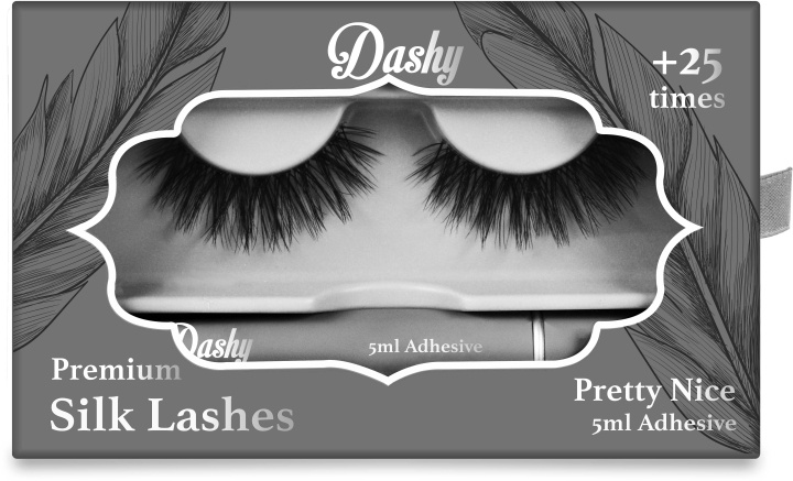 Dashy Premium silkevipper + 5 ml lim Pretty Nice i gruppen SKØNHED & HELSE / Makeup / Øjne og øjenbryn / Falske øjenvipper hos TP E-commerce Nordic AB (D12905)