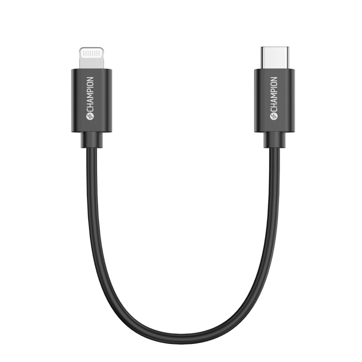 Champion USB-C till Lightning Kabel 30cm Svart i gruppen COMPUTERTILBEHØR / Kabler og adaptere / USB / USB-C hos TP E-commerce Nordic AB (D12965)