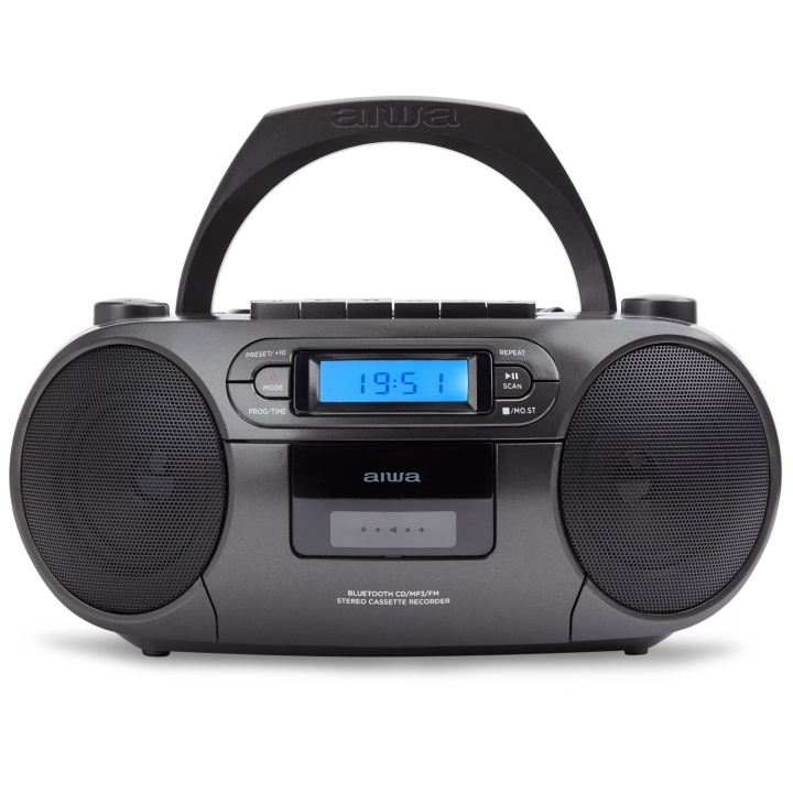 AIWA Kassettradio CD/FM-radio/Kassettband/USB/BT Svart i gruppen HJEMMEELEKTRONIK / Lyd & billede / Hjemmebiograf, HiFi & Bærbar / Kompakt stereo & pladespiller hos TP E-commerce Nordic AB (D13561)
