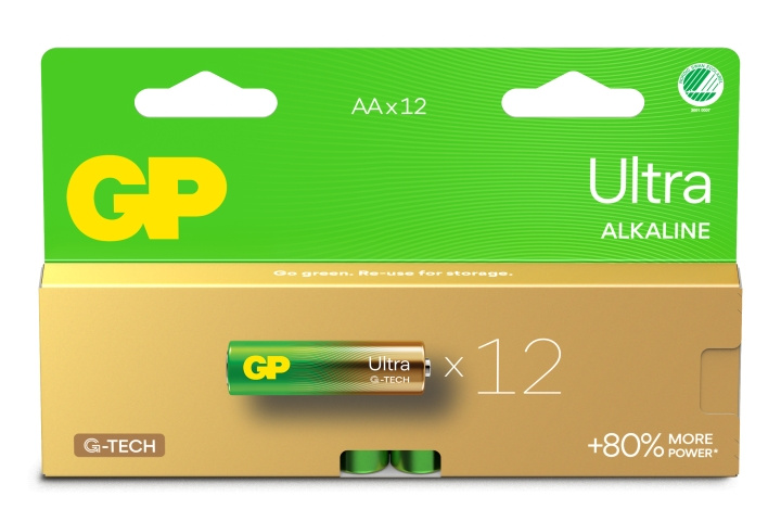 GP Ultra Alkaline-batteri, størrelse AA, 15AU/LR6, 1,5V, 12-pak i gruppen HJEMMEELEKTRONIK / Batterier og opladere / Batterier / AA hos TP E-commerce Nordic AB (D13906)