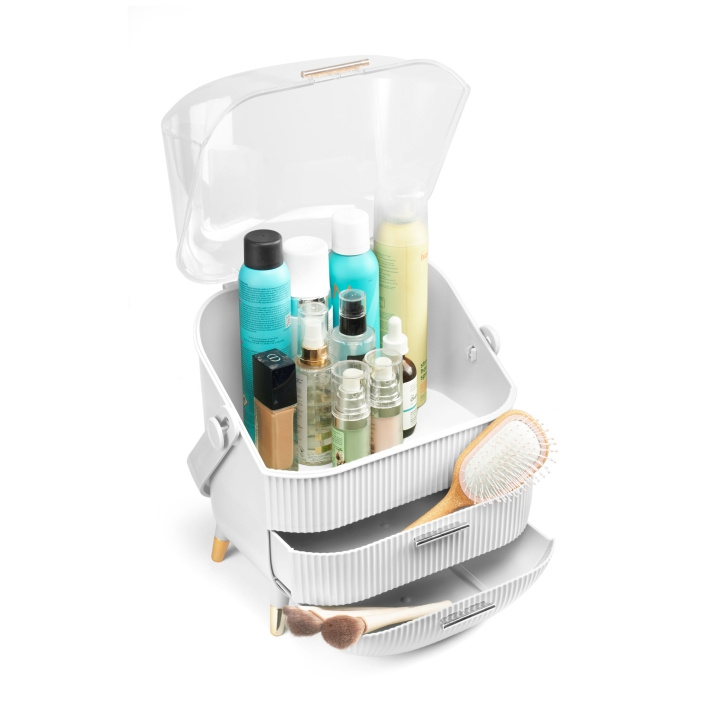 Gillian Jones Stor organizer med håndtag og 2 skuffer - Hvid - Stor billede