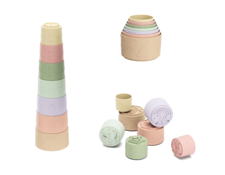 Kinder and Kids Soft Rubber Stacking Cups 32 cm silicone - (K30008) i gruppen LEGETØJ, BØRN & BABY / Legetøj / Bygge legesager / Klodser hos TP E-commerce Nordic AB (D14163)