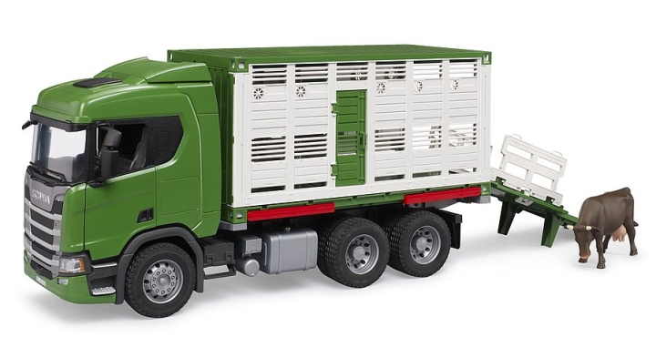 Bruder Scania Super 560R Kvægtransportbil med 1 stk. kvæg (03548) i gruppen LEGETØJ, BØRN & BABY / Legetøj / Legetøjsbiler hos TP E-commerce Nordic AB (D14335)