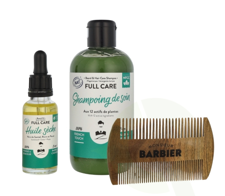 Monsieur Barbier The Hair & Beard Box 280 ml Shampoo 250ml/Beard Oil 30ml/Comb i gruppen SKØNHED & HELSE / Hår og styling / Skæg pleje hos TP E-commerce Nordic AB (D14693)