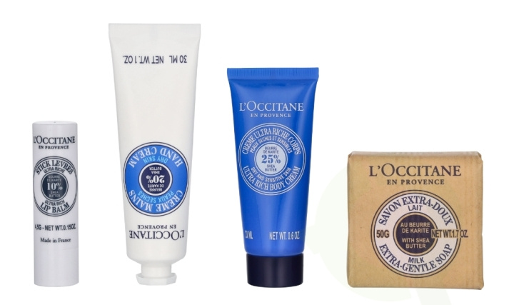 L\'Occitane Shea Butter Giftset 104.5 ml Body Cream 20ml/Hand Cream 30ml/Soap 50g/Lip Balm 4,5g i gruppen SKØNHED & HELSE / Gaveæske / Gaveæske til hende hos TP E-commerce Nordic AB (D14831)
